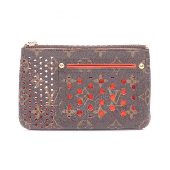 LOUIS VUITTON Brown Monogram Leather Pouch - Picture 1 of 10